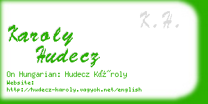 karoly hudecz business card